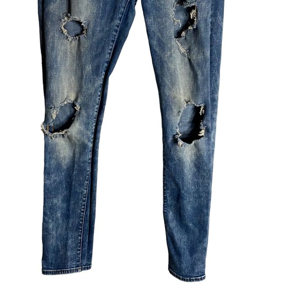 American Eagle Men's Medium Indigo Destroyed Slim Jeans - Picture 3 of 9